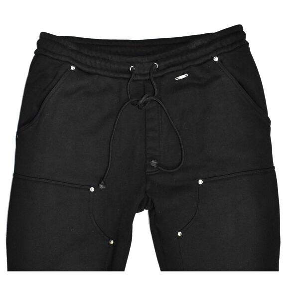 B8 NEW 032C Black Organic Cotton Straight Leg Paneled Track Pants Size L $385 - Picture 3 of 9